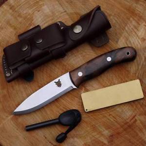 TBS BOAR BUSHCRAFT KNIFE -DC4 Firesteel Edition Stainless Steel, Turkish Walnut