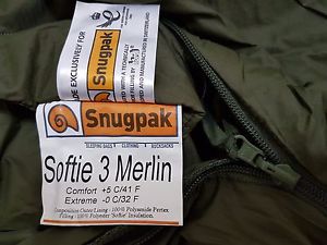 Sungpak Softie 3 Merlin Sleeping Bags S3 Olive Right Hand UK