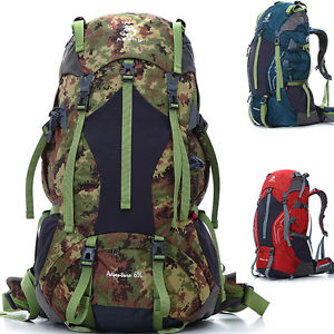 65L Outdoor Camping Hiking Mountaineering Backpack Climbing Travel Rucksack Bag
