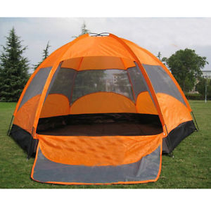 Super Large Oxford Fabric Double Layers Camping Tent For Eight People