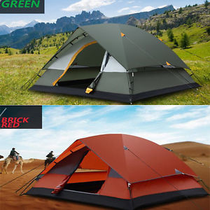 Outdoor Camping Tent 3-4 People Two Layers Storm-proof Tent