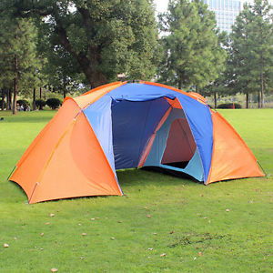 Outdoor Camping Double Layer 2-4Person 1 Hall 2 Rooms Tent