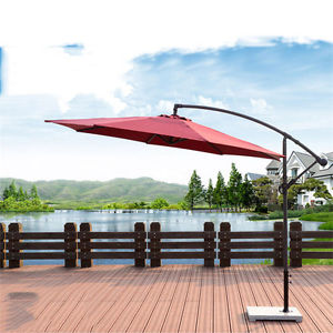 Outdoor Parasol Banana Umbrella Sun Awning Large Hanging Umbrella Sun Shade Roun