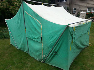 Vintage canvas tent Hirsch Weis White Stag - 9 x 12 Hunter model, great shape!