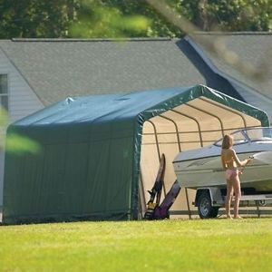 Shelterlogic 74442 13X24X10 Peak Style Shelter, Green Cover New