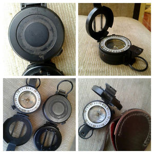 NOS British MOD ISSUE M73 Prismatic Compass with Original Leather Case