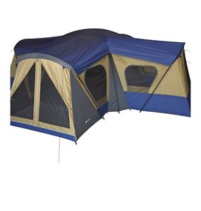 OzarkTrail Base Camp Tent Sleeps 14 Create 4 Rooms 20'X20' 12 Windows 4 Doors