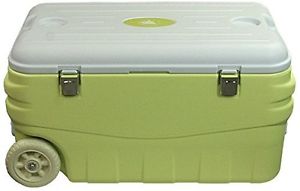 Cool Box Camping Festival Green 80 Litres On Wheels Portable Outdoor Trolley Ice
