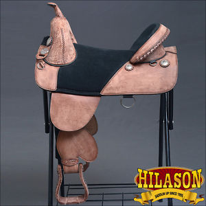 TW103MRO-F HILASON TREELESS WESTERN TRAIL BARREL RACING HORSE RIDING SADDLE 17"