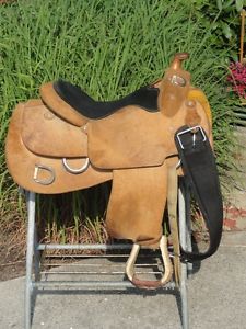16" WENGER Roughout Western Horse TRAINING Saddle ~ VERY Comfy!