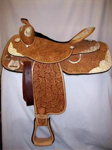 Tex Tan 16"  #08-1586 AQHA Collection Silver Elite Closeout Show Saddle Reg Bar