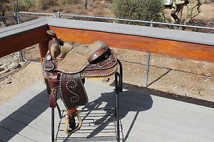14" Vintage Circle Y 2 Tone Western Saddle SQHB New Fleece Reconditioned Saddle