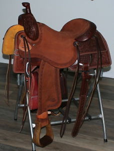 Jays Custom 15.5" Cutting Saddle, Hermann Oak Leather, Jeremiah Watt Conchos