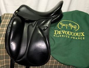 Devoucoux Makila Monoflap Dressage Saddle, Black, 16.5, M/MW Tree, 3A Flap