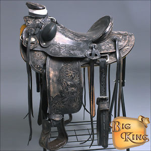 WD013BKRO-A HILASON BIG KING WESTERN WADE RANCH ROPING COWBOY TRAIL SADDLE 17"