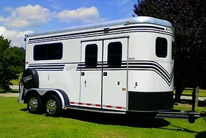 Horse Trailer KINGSTON 2 Horse Aluminum Bumper Pull w/ Dressing Room Ramp Load