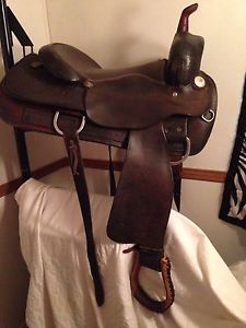 Shopmade 17" Dark Oiled Cutting Sorting Team Penning Saddle