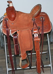 Jays Custom 12" Youth Ranch Roping Saddle FQH Hand Tooled Hermann Oak Leather