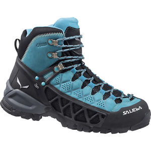 Salewa Womens Alp Flow Mid GTX Hiking Boot - US 10 Venom / Aqua