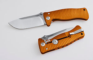Lionsteel Molletta SR1 Folding Knife w/ Orange Aluminum Handle & D2 Steel Blade!