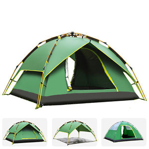 Outdoor Camping Tent 4 Person Thicken Aluminum Frames Multi-Use Automatic Tent