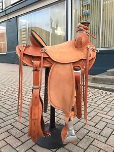 (In Stock) 16" Modified Association Roping/Ranch/Trail/Roper Saddle - Roughout