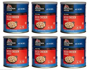 6 Cans Chicken Cooked Diced Mountain House Freeze Dried Emergency Food NEW