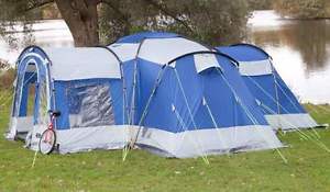 Skandika Nimbus 8 Person/Man Group Tent 4 Sleeping Cabins 2 Entrances Blue New