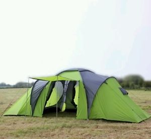 North Gear Deluxe 8 Man Tent Green/Black