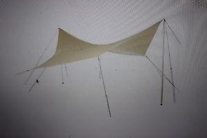 Sonnensegel Meru 415x580 Baumwolle NP 249€ beige mit Gestänge Tarp NEU