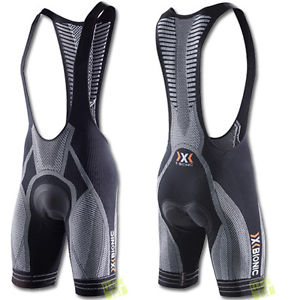 X-Bionic Uomo Salopette Bike The Trick BIB Corto nero/bianco