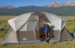 10 Person Tent Family Camping Cabin Dome Shelter 2 Room Rain Fly Hinged Door