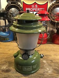 VINTAGE Avocado SEARS ROEBUCK LANTERN MODEL 72226 USED ONCE,REAL NICE
