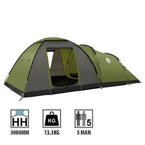 Coleman Raleigh 5 Man/Person Camping Dome & Tunnel Tent Festival/Family