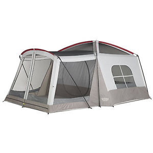 8 Person Tent Camping Outdoor Cabin Family Dome With Screen Room Grey Taupe New