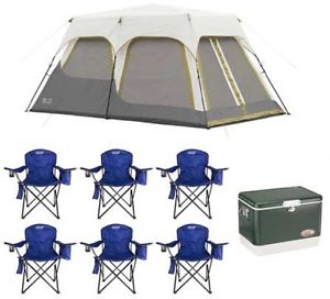 Coleman Signature 8 Person Instant Tent w/ 6 Chairs + Cooler