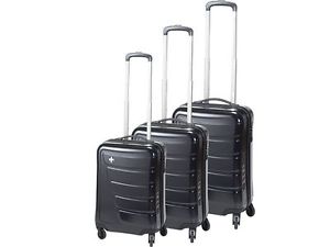 Swiza Kofferset Justus, schwarz, Hartschalenkoffer, 4 Räder, Einzelkoffer 35, 60