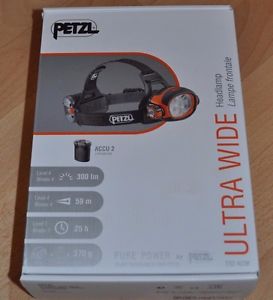 Petzl Ultra Wide Helmlampe NEU mit Ladegerät etc.wie Lupine Headlamp Stirnlampe