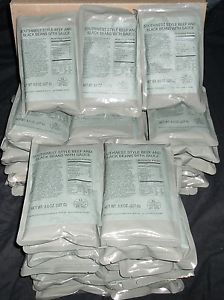 Case Lot of 50 Southwest Style Beef, Black Beans MRE Entrees, Meals Ready to Eat