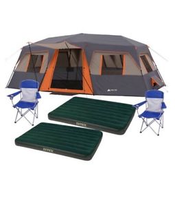 Sale!!! OzarkTrail Trail 3 Room Sleeps 12 2 Chairs 2 Air mattresses. Included