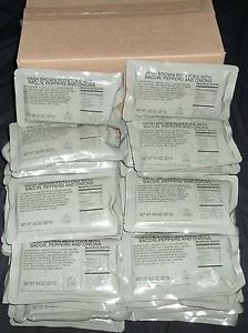 Case Lot of 50 Hash Brown Potatoes w/ Bacon, Etc MRE Entrees, Meals Ready to Eat