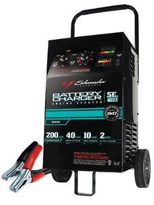 Schumacher SE 4022 2/10/40/200 Amp Manual Wheeled Battery Charger and Tester