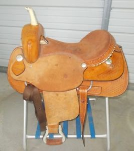 16" Dakota cutting saddle with roughout leather and rawhide horn