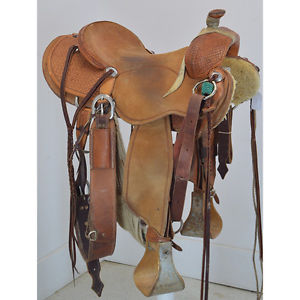 Used 15.5" Texas Ranch Outfitters Elite Ranch Saddle Code: U155TRORANBOX14