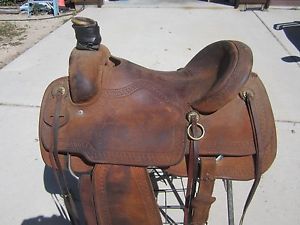 16.5" CACTUS CUSTOM ROPING SADDLE & MOHAIR cinch MONEL stirrups WIDE rear cinch