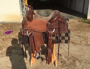Jays Custom Ranch Cutting Sorting Reining CMSA Saddle 16'' FQH Jeremiah Watt