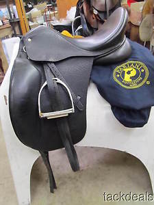Pariani Buffalo Dressage Saddle 17 1/2" MW w/Passier Leathers & Irons Used Light