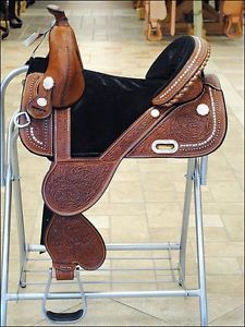 14.5" CIRCLE Y TAMMY FISCHER FLORAL LEATHER TREELESS BARREL HORSE SADDLE
