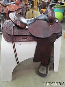 Circle Y Original Floral Tooled Park & Trail Saddle 16" Lightly Used