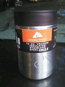 OZARK TRAIL 12OZ CAN KOOZIE BLACK STAINLESS STEEL VACUUM INSULATED NEW FREE SHIP